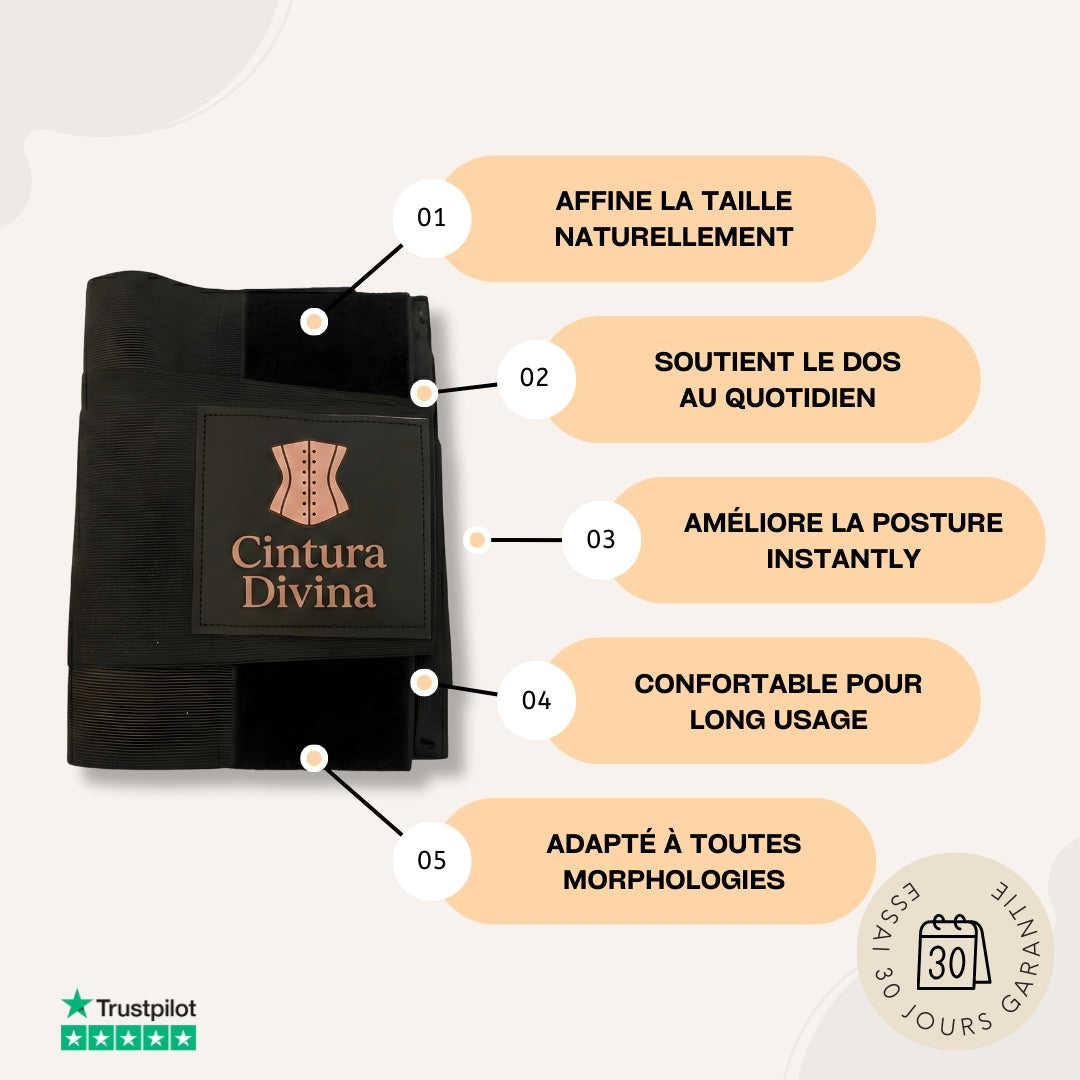 Cintura Divina™ – Ceinture Premium pour Sculpter et Sublimer Votre Silhouette